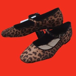 NWT Time and Tru Women's Leopard Flat Loafers Size 8.5